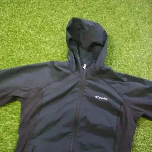 columbia jacket black softshell hooded woman size Medium 4531 - Picture 4 of 7